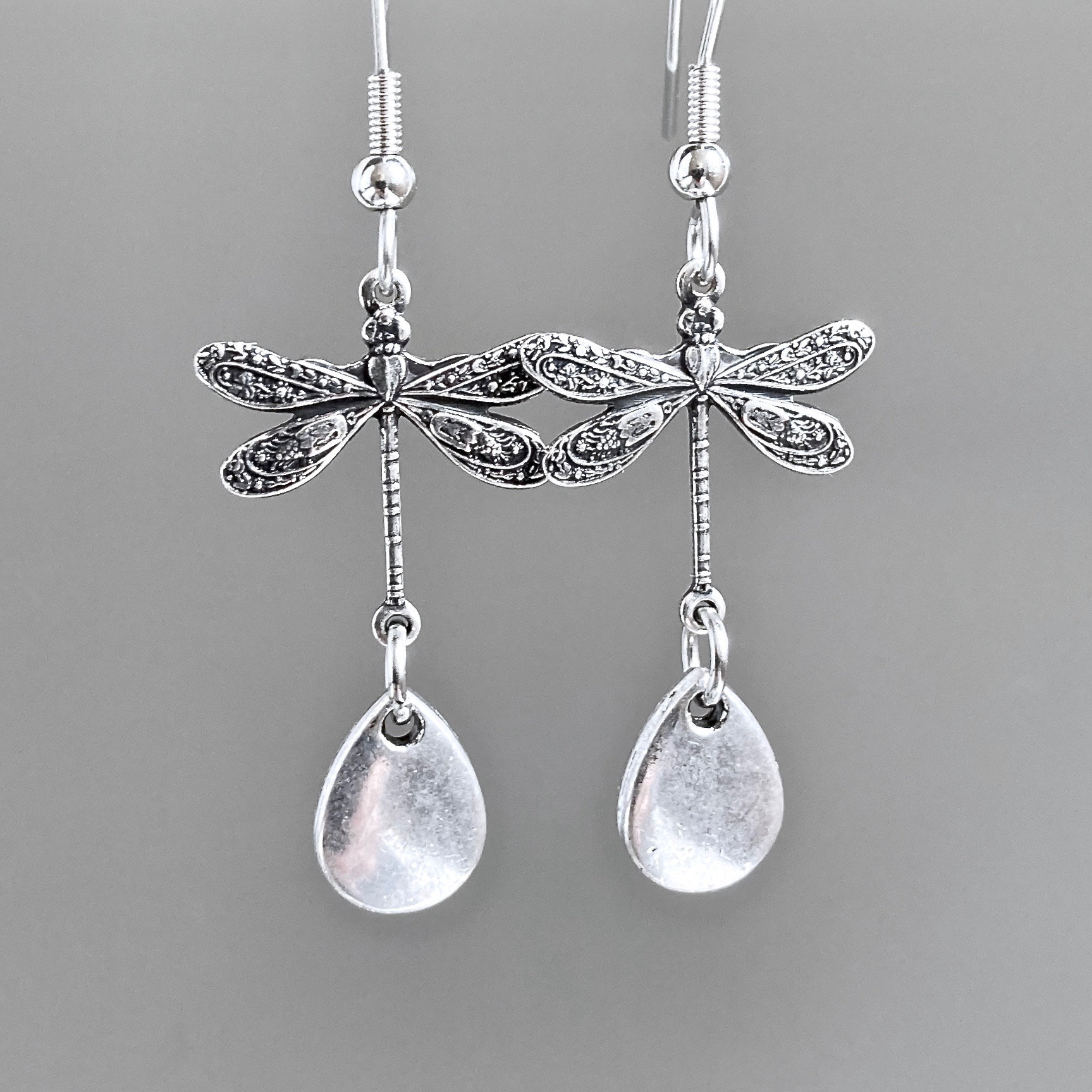 Libellenohrringe Aus Silber - Kleine Ohrringe, Libellen Schmuck, Natur Garten Geschenk Für Frau, Schmuck von mcstoneworks