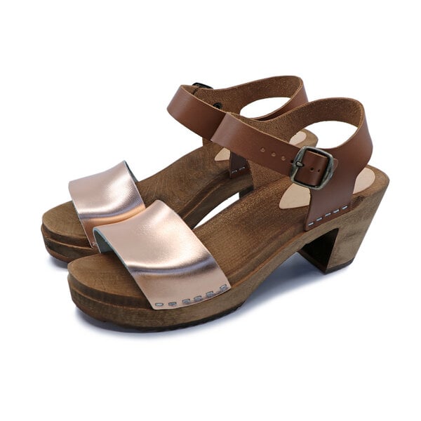 LEAH - schwedische Holz Clogs Sandale von me&myclogs - high mid heel von me&myClogs