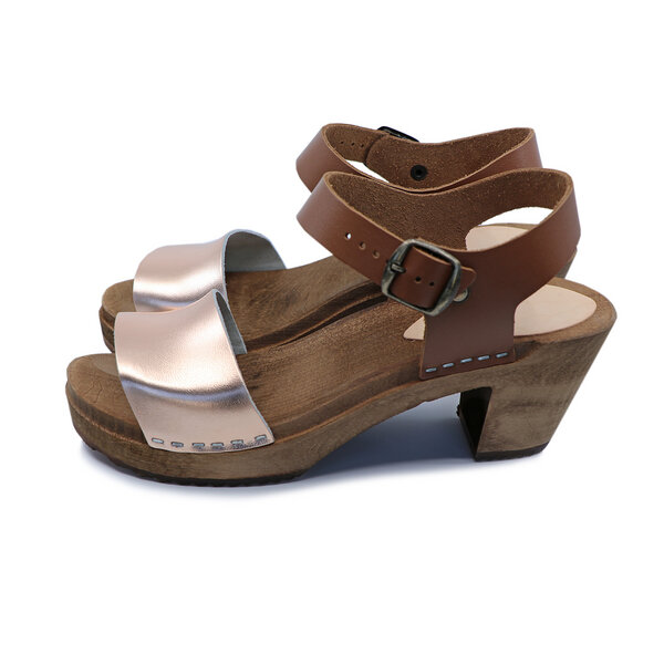 LEAH - schwedische Holz Clogs Sandale von me&myclogs - high mid heel von me&myClogs