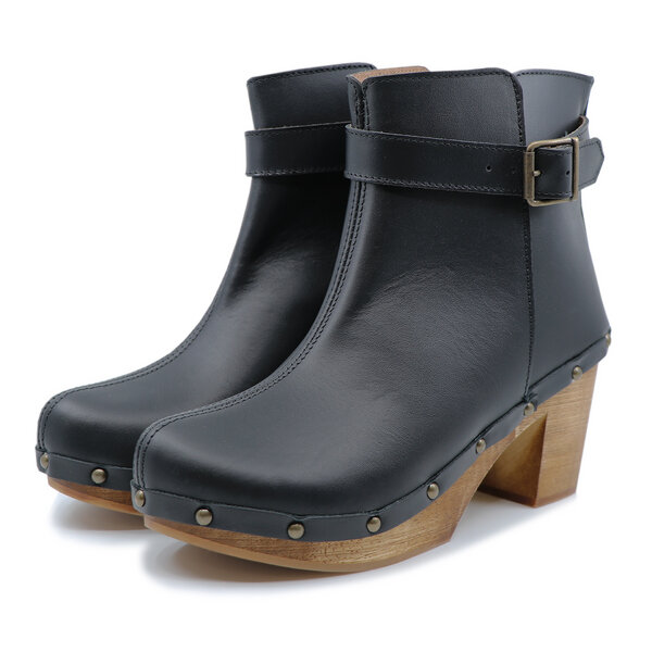 Sophia - Clogs Stiefel mit Absatz - Premium Holz Clogs von me&myClogs - mid heel von me&myClogs