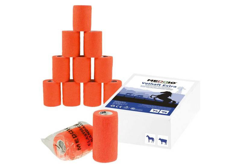 meDDio Bandage 12 x Vethaft Extra selbsthaftende Bandage f. Huf- und Klauenpfleger, neonorange von meDDio