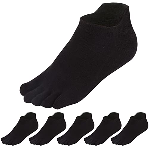 meaiguo Herren Toe Socken No anzeigen Fünf-Finger-Socken Lauf-Socken Einheitsgröße Schwarz von meaiguo