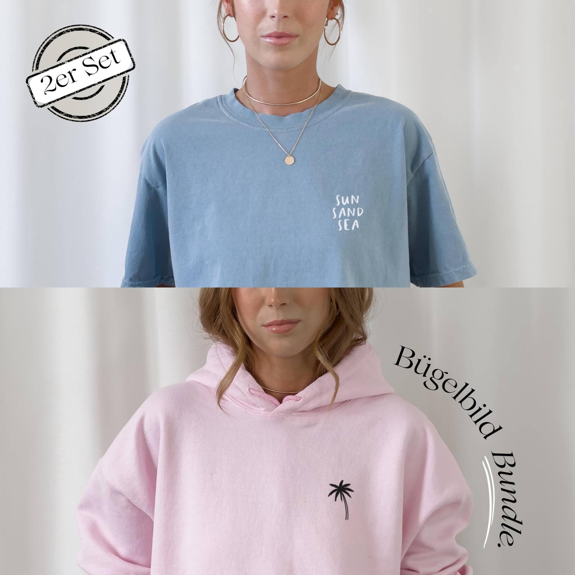 Bügelbild Aufnäher Patch - Sommer 2Er Set Palme & Spruch | Sommerliche Aufbügelmotive Diy Für Shirts, Hoodies Und Accessoires von meandmystories