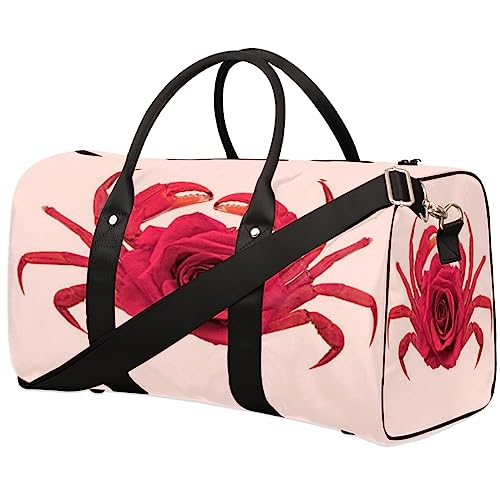 Art Flower Cancer Travel Duffel Bag Faltbare Sport Tote Gym Bag Weekender Bag Workout Tasche Über Nacht Schultertasche Handgepäck Griff Tasche für Frauen Männer, metallisch von meathur