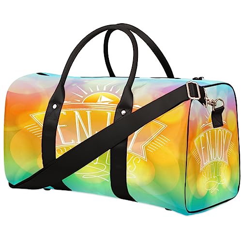 Gelber Hintergrund Reise Duffel Bag Faltbare Sport Tote Gym Bag Weekender Bag Workout Tasche Über Nacht Schultertasche Handgepäck Griff Tasche für Frauen Herren, metallisch von meathur