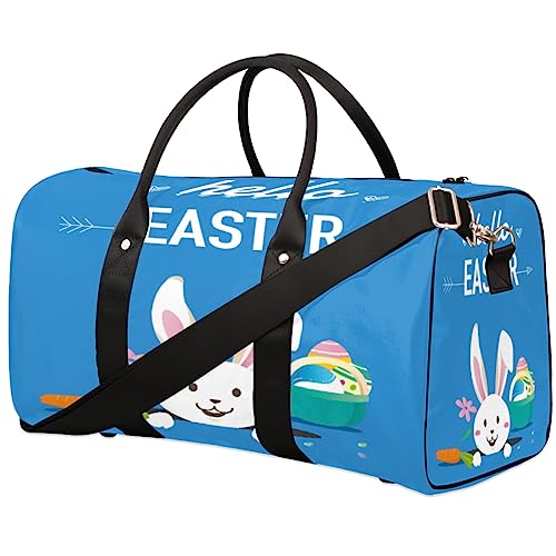 Happy Easter Day Reise Duffel Bag Faltbare Sport Tote Gym Bag Weekender Bag Workout Bag Über Nacht Schultertasche Handgepäck Griff Tasche für Frauen Männer, metallisch von meathur