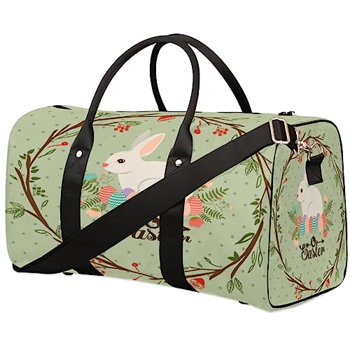 Happy Easter Reisetasche Faltbare Sporttasche Turnbeutel Weekender Tasche Workout Tasche Übernachtung Schultertasche Handgepäck Griff Tasche für Frauen Männer, metallisch von meathur