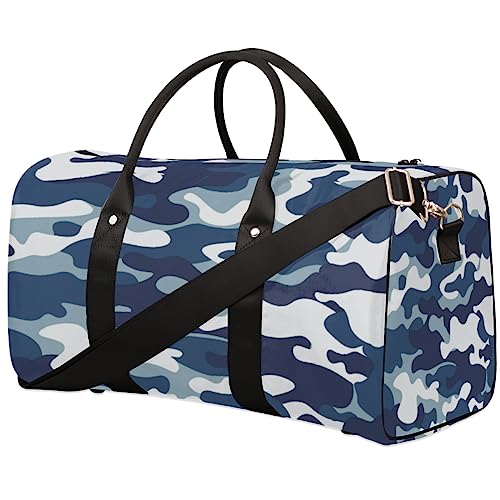 Klassische Camo Repeat Print Reise Duffel Bag Faltbare Sport Tote Gym Bag Weekender Bag Workout Tasche Über Nacht Schultertasche Handgepäck Griff Tasche für Frauen Herren, metallisch von meathur