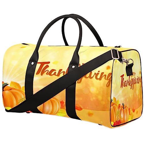 Kürbisse für Halloween, Reisetasche, faltbar, Sporttasche, Turnbeutel, Wochenendtasche, Workout-Tasche, Übernachtung, Umhängetasche, Handgepäck, Grifftasche für Damen und Herren, metallisch von meathur