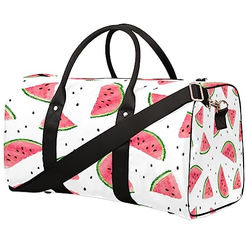 Rosa Rot Wassermelone Reise Duffel Bag Faltbare Sport Tote Gym Bag Weekender Bag Workout Tasche Über Nacht Schultertasche Handgepäck Griff Tasche für Frauen Herren, metallisch von meathur