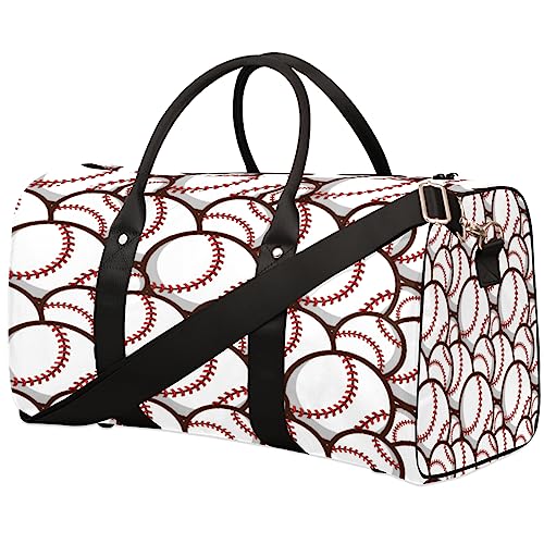 Sport Baseball Reise Duffel Bag Faltbare Sport Tote Gym Bag Weekender Bag Workout Tasche Über Nacht Schultertasche Handgepäck Griff Tasche für Frauen Herren, metallisch von meathur