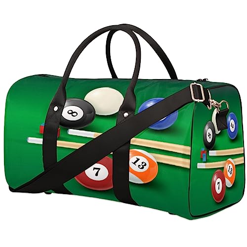 Sport Billard Reise Duffel Bag Faltbare Sport Tote Gym Bag Weekender Bag Workout Tasche Über Nacht Schultertasche Handgepäck Griff Tasche für Frauen Herren, metallisch von meathur