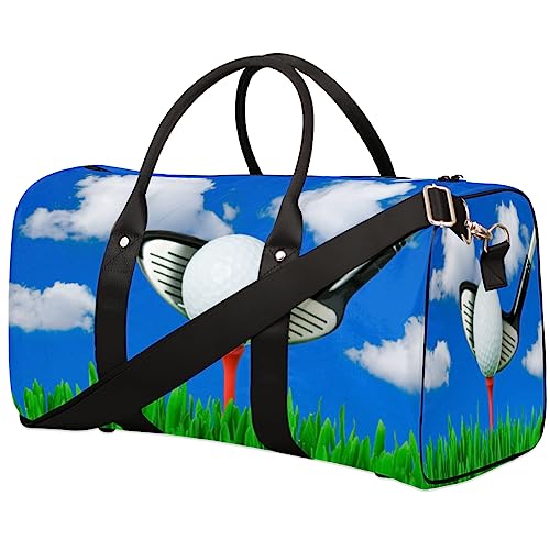 Sport Golf Ball Reise Duffel Bag Faltbare Sport Tote Gym Bag Weekender Bag Workout Tasche Über Nacht Schultertasche Handgepäck Griff Tasche für Frauen Herren, metallisch von meathur