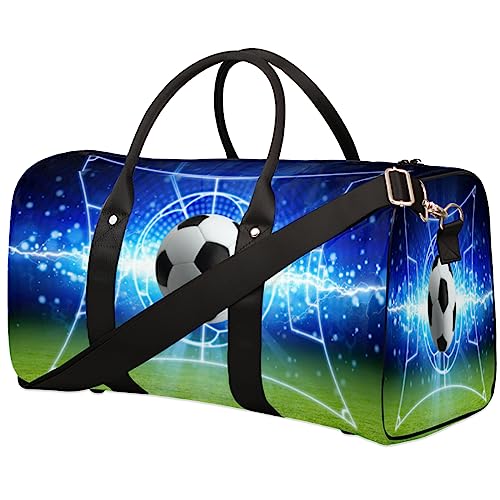 Sportball Fußball Fußball Reise Duffel Tasche Faltbare Sport Tote Gym Bag Weekender Bag Workout Tasche Übernachtung Umhängetasche Handgepäck Griff Tasche für Frauen Herren, metallisch von meathur