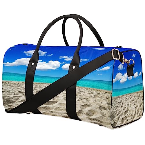 Strand Tropical Summer Sea Travel Duffel Bag Faltbare Sport Tote Gym Bag Weekender Bag Workout Tasche Übernachtung Schultertasche Handgepäck Griff Tasche für Frauen Männer, metallisch von meathur