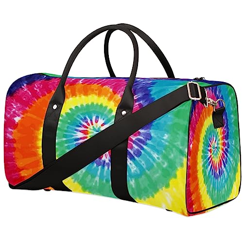 Tie Dye Hintergrund Reise Duffel Bag Faltbare Sport Tote Gym Bag Weekender Bag Workout Tasche Über Nacht Schultertasche Handgepäck Griff Tasche für Frauen Herren, metallisch von meathur