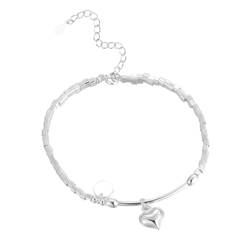 Karma NH10353485 Damen Armband Herz Silber925 Würfelglieder elegantes Schmuckstück zeitloses Design Damenarmband Silber verstellbar von meberg