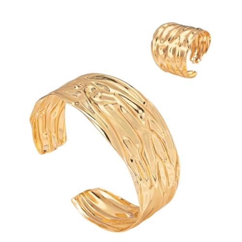 Karma NH10652875 Schmuckset Damen Gold Armreif & Ring aus Legierung modernes Design Modeschmuck Set modern elegant Geschenkidee Damenschmuck Karma NH10652875 Schmuckset Damen Gold Armreif & Ring aus Legierung modernes Design Modeschmuck Set modern elegant Geschenkidee Damenschmuck von meberg