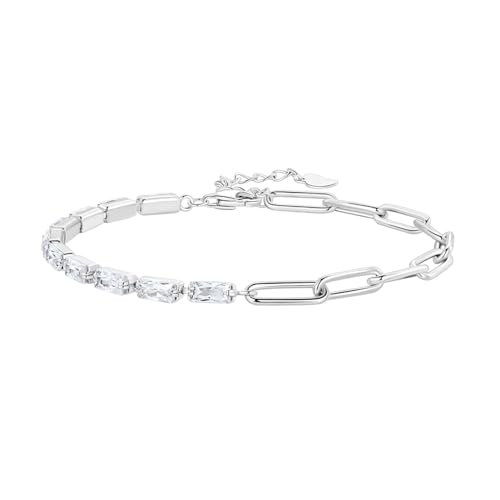 Karma NH10872647 Damen Armband Zirkon Silber925 rhodiniert Kristall Silber modern Armkettchen Karabinerverschluss Schmuck für Frauen hochwertiges Damenarmband von meberg
