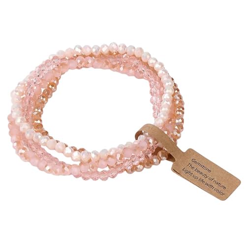 Karma NH11001764 Damenarmband Glasperlen 4er Set Rosé filigranes Design modern Armband Damen Geschenk für sie Armbandset Perlenarmband (Rosé) von meberg