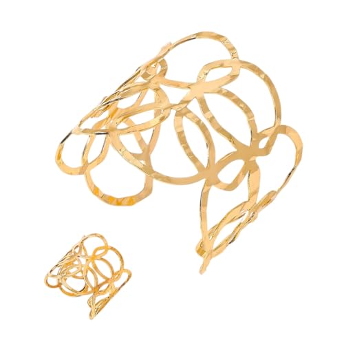 Karma NH11002072 Schmuckset Damen Gold Armreif & Ring aus Legierung filigranes Design Modeschmuck Set modern elegant Geschenkidee Damenschmuck von meberg