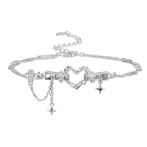 Karma NH11061166 Damen Armband 925 Silber rhodiniert Herz Sterne verstellbares Schmuckstück filigran modern Frauen Geschenkidee von meberg