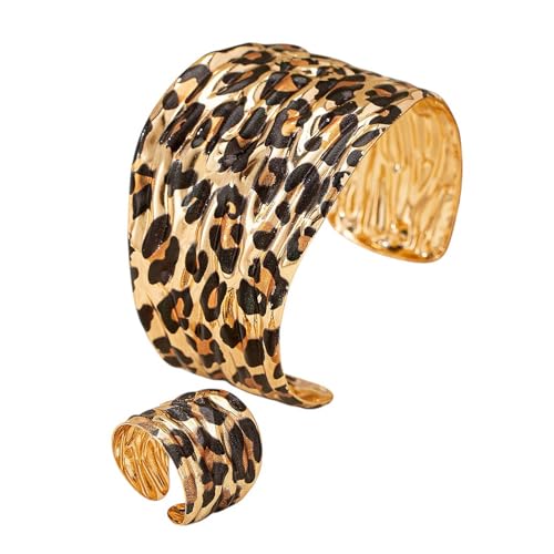 Karma NH11074434 Schmuckset Damen Gold Braun Leo Armreif & Ring aus Legierung modernes Design Modeschmuck Set modern elegant Geschenkidee Damenschmuck von meberg