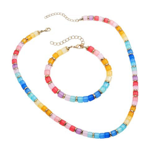 Karma NH11127189 Schmuckset Bunt Damen Halskette 45 cm Armband Karabinerverschluss Harz Legierung moderner Schmuck Bohoschmuck von meberg