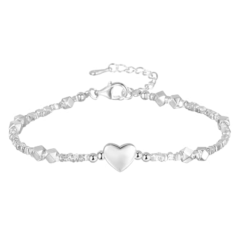 Karma NH11152134 Damen Armband Herz Silber925 modern Silber Armkettchen Karabinerverschluss Schmuck für Frauen hochwertiges Damenarmband Damenschmuck von meberg