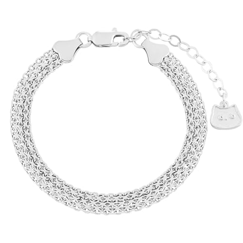 Karma NH11273739 Damen Armband Silber925 modern Silber Katze Armkettchen Karabinerverschluss Schmuck für Frauen hochwertiges Damenarmband Damenschmuck von meberg