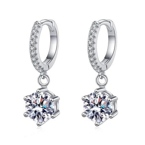 Karma NH11279811 Ohrringe Silber925 rhodiniert Damen mit Moissanit 2,1 cm zertifiziert & mit Schmuckbox eleganter Ohrschmuck für Frauen von meberg