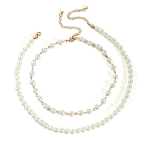 meberg 2er Set Perlenkette Weiß Gold Perlenschmuck Damenkette zweireihig verstellbar Damenschmuck Halskette Damen meberg 2er Set Perlenkette Weiß Gold Perlenschmuck Damenkette zweireihig verstellbar Damenschmuck Halskette Damen von meberg