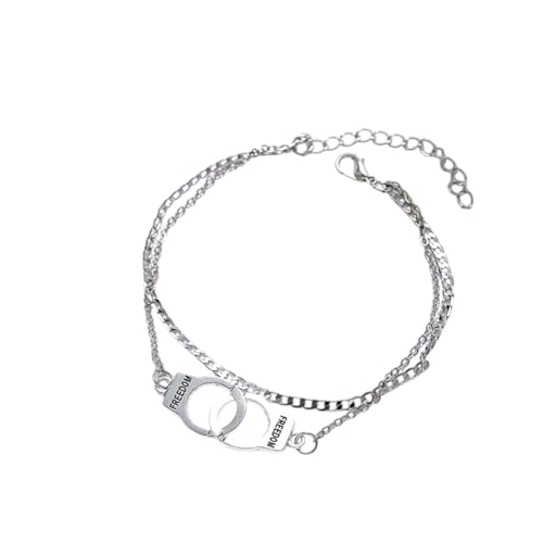 meberg Karma NH10204399_s_doppelt Fußkette Freedom Silber doppelt Legierung Fusskettchen Strandschmuck Fußschmuck Acceossire Damenfußkette (Silber doppelt) von meberg