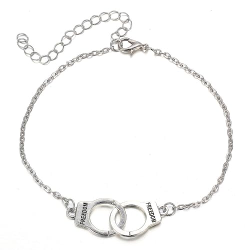 meberg Karma NH10204399_silber Fußkette Freedom Silber Legierung Fusskettchen Strandschmuck Fußschmuck Acceossire Damenfußkette (Silber einfach) von meberg