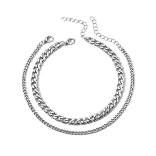 meberg Karma NH10250914 Fußkettchen Schmuckset Gold 2er Set Fusskette Fußschmuck Urlaub Strand Abendmode Accessoires Fußkettenset (Gold) von meberg