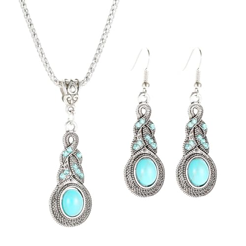 meberg Karma NH10301596 Schmuckset Boho Altsilber Türkis Damen Halskette 60 cm Karabinerverschluss Ohrringe eleganter Schmuck Steinschmuck Silber Bohoschmuck meberg Karma NH10301596 Schmuckset Boho Altsilber Türkis Damen Halskette 60 cm Karabinerverschluss Ohrringe eleganter Schmuck Steinschmuck Silber Bohoschmuck von meberg