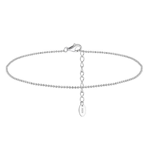 meberg Karma NH10662137 Fußkettchen Silber925 Silber filigrane Fusskette Strandschmuck Fußschmuck Accessoire Damenfußkette (Silber) von meberg