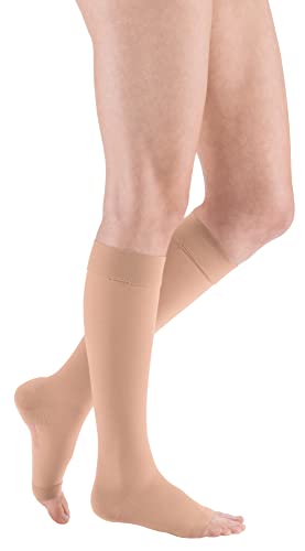 medi Duomed basic Kniestrümpfe ohne Spitze Unisex | Kompressionsstrümpfe CCL2 für Damen und Herren | Caramel | Größe V von medi