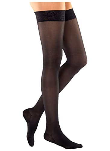 medi MJ-1 Metropole Kompressions-Schenkelstrümpfe | Größe L | Farbe: Jet Black | L2 Lang | Damen von medi