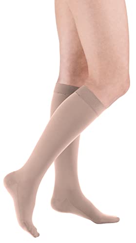 medi mediven comfort Kniestrümpfe mit Spitze Unisex | Besonders weiche Kompressionsstrümpfe CCL2 für Damen und Herren | Cashmere | Größe IV von medi