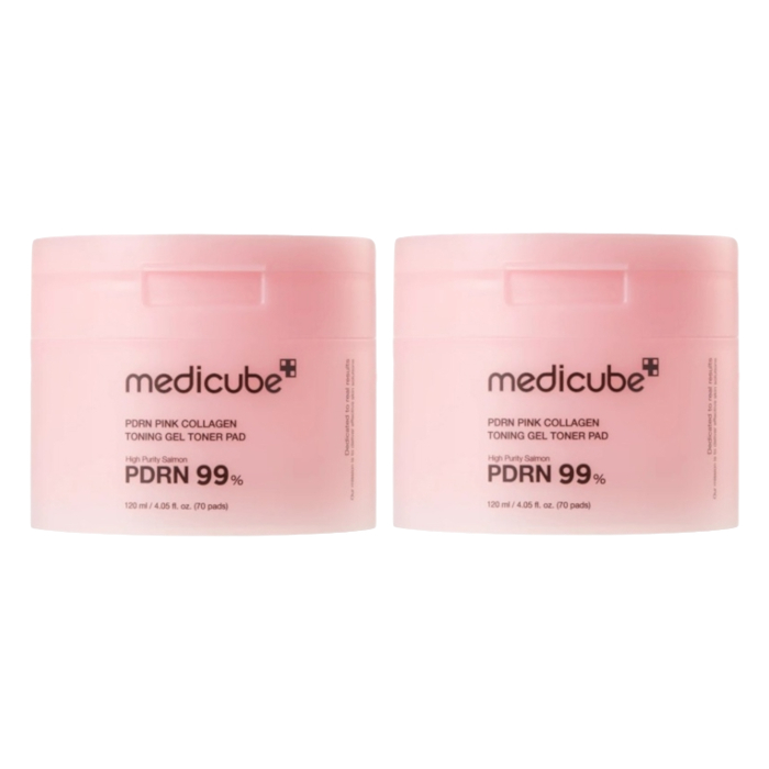 medicube - PDRN Pink Collagen Toning Gel Toner Pad - 120ml/70ea (2ea) Set von medicube