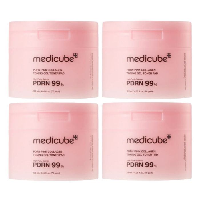 medicube - PDRN Pink Collagen Toning Gel Toner Pad - 120ml/70ea (4ea) Set von medicube