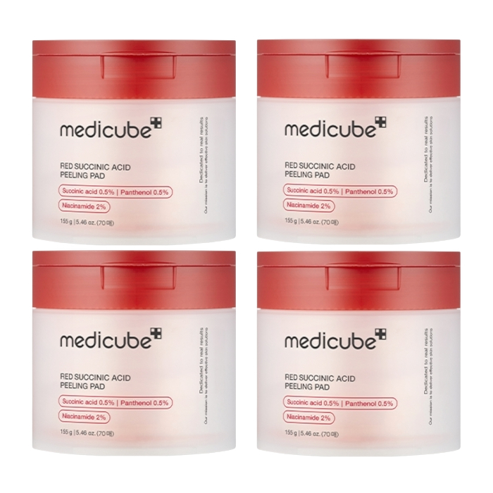 medicube - Red Succinic Acid Peeling Pad - 155g/70pads (4ea) Set von medicube
