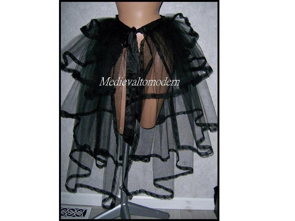 Einzigartige Victorian Schwarz Mesh Bustle Fishtail Französisch Krawatte Auf Größenverstellbar Long Unter Rock Steampunk von medievaltomodern