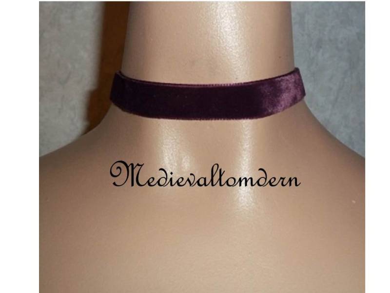 Halsreif in Ihrer Wahl Farbe Tiefes Pflaume Rot Schwarz Blau Rosa Weich Reich Samt Halskette Von Medievaltomdern von medievaltomodern