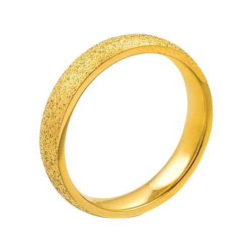 meditoys · Ring aus Edelstahl für Damen · Edelstahlring goldfarben mit sandgestrahlter Oberfläche · hochwertig beschichteter Edelstahl · nickelfrei · zeitlos und edel · Breite 3mm meditoys · Ring aus Edelstahl für Damen · Edelstahlring goldfarben mit sandgestrahlter Oberfläche · hochwertig beschichteter Edelstahl · nickelfrei · zeitlos und edel · Breite 3mm von meditoys