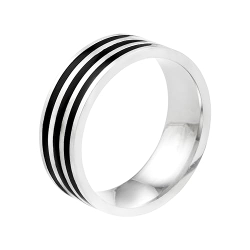 meditoys · Ring aus Edelstahl für Herren · Edelstahl/Schwarz · Edelstahl mit scharzer Einlage · maskuliner Stil · Breite: 7,0 mm von meditoys