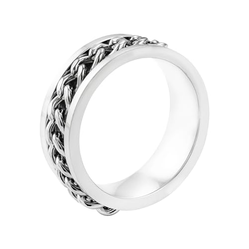 meditoys · Ring aus Edelstahl für Herren · Edelstahl/hochglanzpoliert · Kettenring aus Edelstahl · Bikerring · Breite: 7,0 mm von meditoys