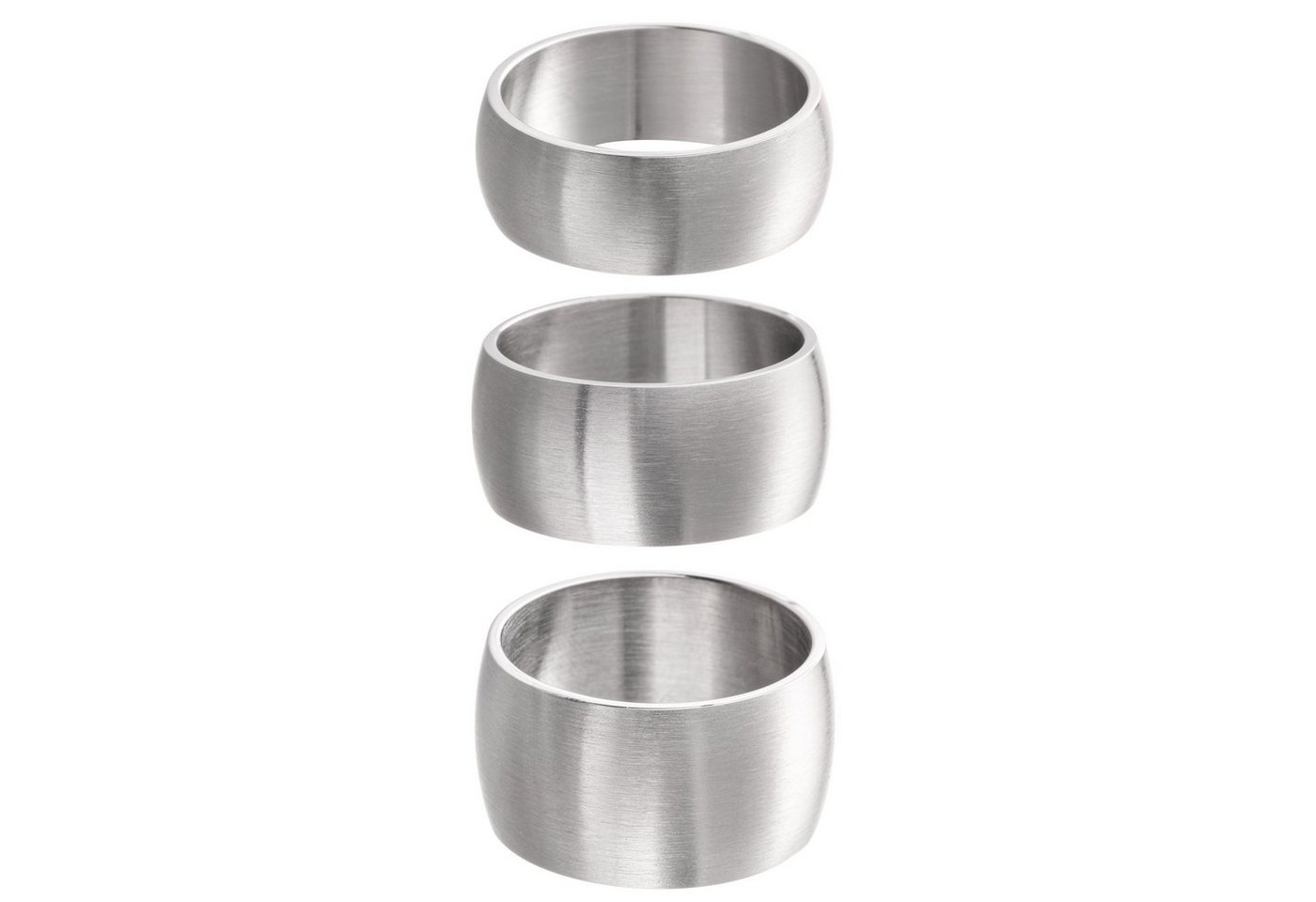 meditoys Fingerring Ring aus Edelstahl für Damen und Herren · Bandring 12 mm breit · Silber matt/Gebürstet von meditoys