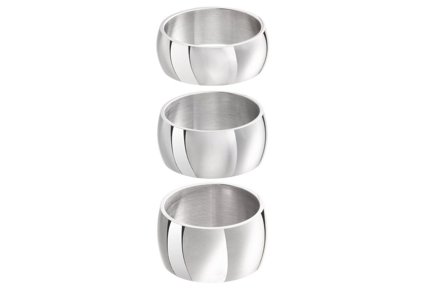 meditoys Fingerring Ring aus Edelstahl für Damen und Herren · Bandring 8 mm breit · Silber poliert von meditoys